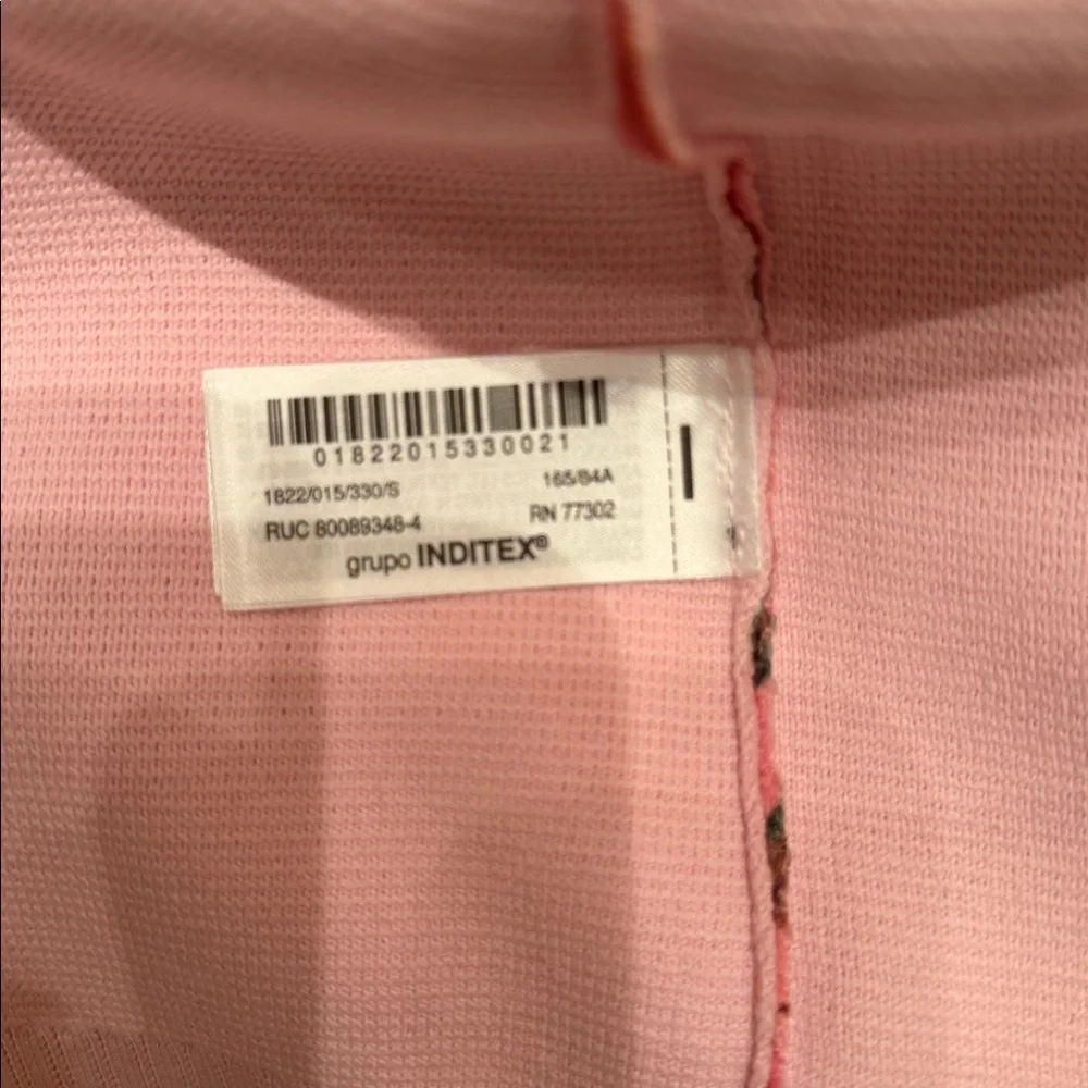 Zara Pink Floral Textured Knit Top Cardigan - Picture 6 of 6